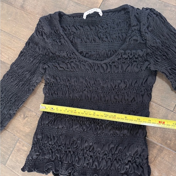 Frame Denim Black Textured Blouse - Picture 2 of 11